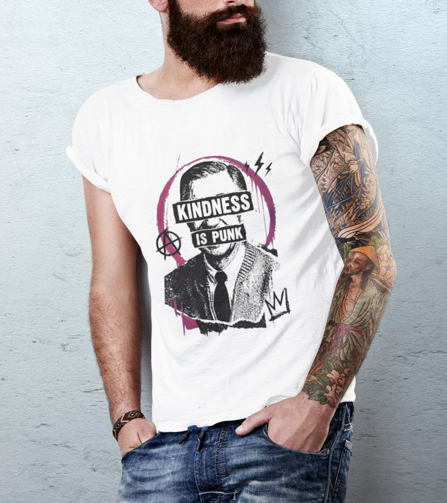 Fred Rogers Kindness Is Punk Anarchy Crown Lightning Bolt T-Shirt