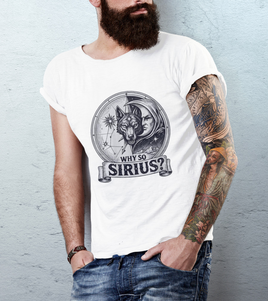 Why So Sirius Wolf Moon Constellation Astronomy Space Science T-Shirt
