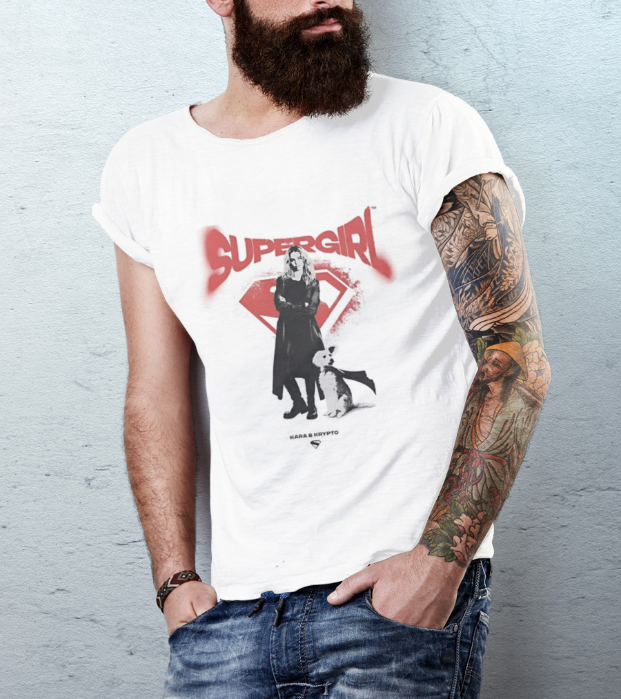 Supergirl Kara And Krypto Superman Shield DC Comics T-Shirt