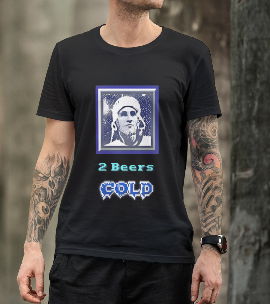2 Beers Cold NHL Hockey Legend Portrait Ice Print T-Shirt