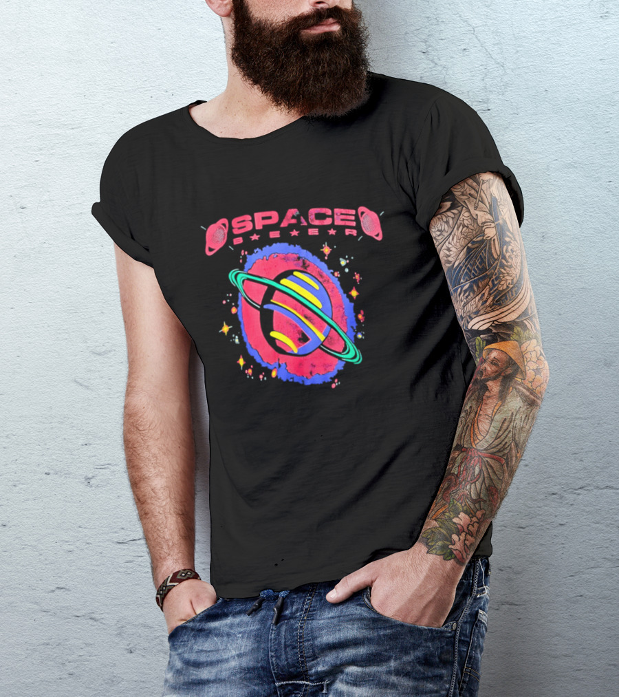 Space Baer Saturn Planet Cosmic Stars Aesthetic Universe 2026 T-Shirt