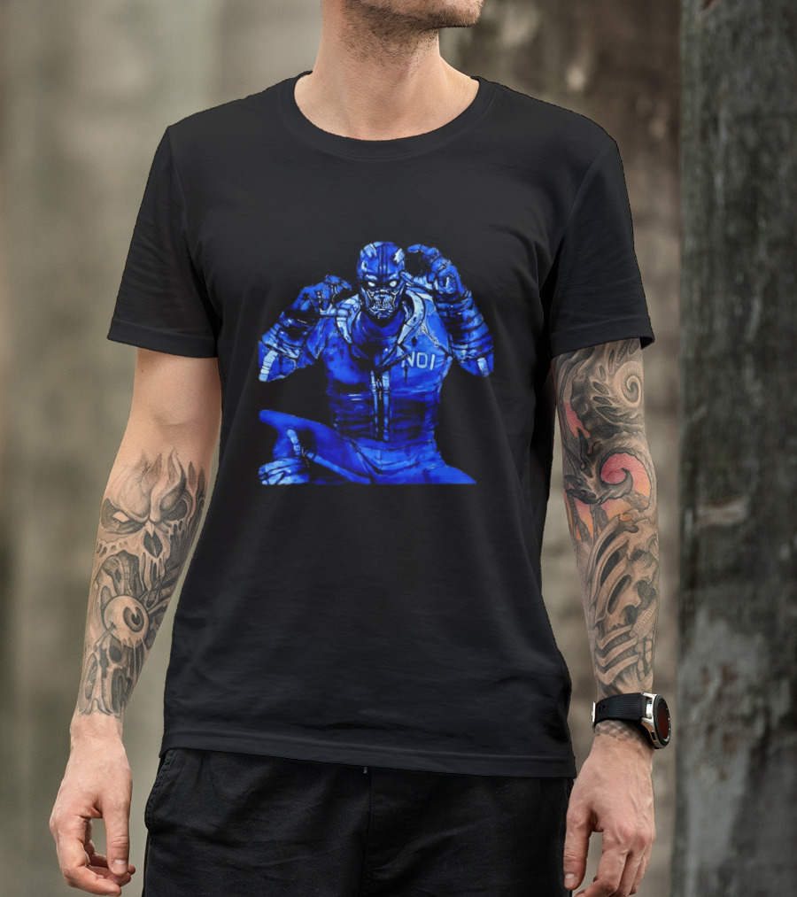 Cyberpunk Demon NDI Blue Warrior T-Shirt