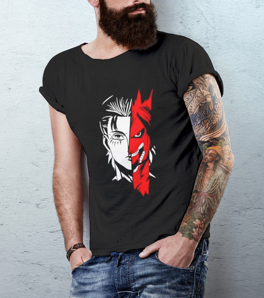 Eren Yeager Attack Titan Split Face The Rumbling 2026 Anime Manga T-Shirt