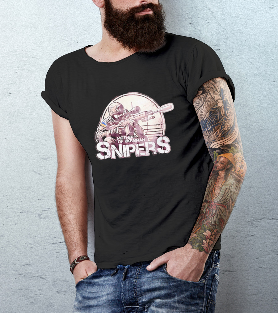 Mother Of Ukrainian Snipers Tactical Military Distressed Shooter T-Shirt