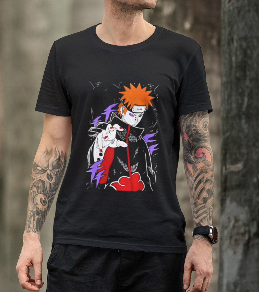 Naruto Shippuden Pain Akatsuki Rinnegan Almighty Push Anime 2026 Trend T-Shirt