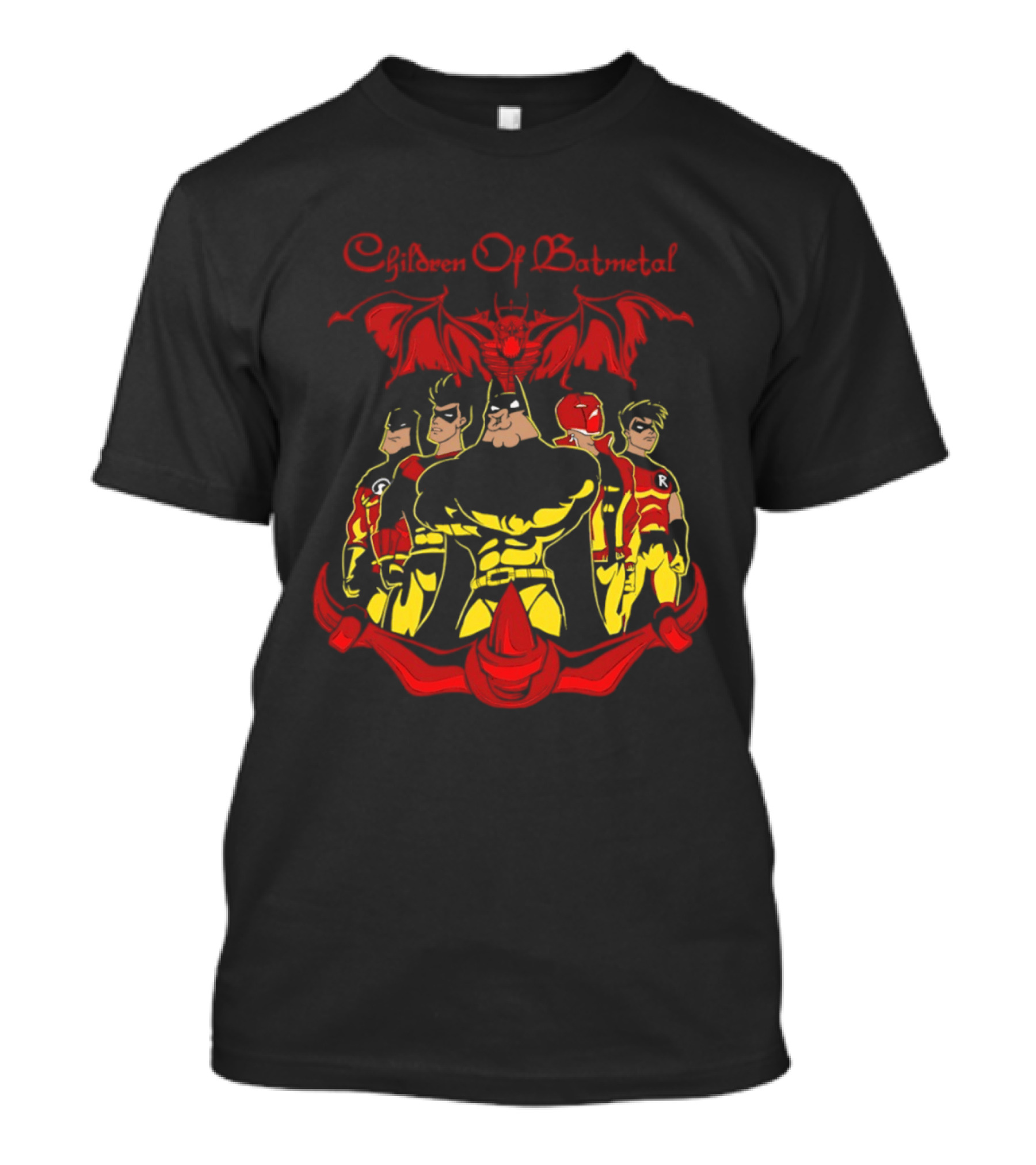 Children Of Batmetal Batman Robins Heavy Metal Characters Demonic Bat T-Shirt