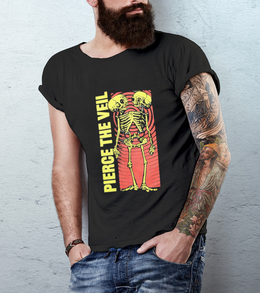Pierce The Veil Two Headed Skeleton Red Target 2026 T-Shirt