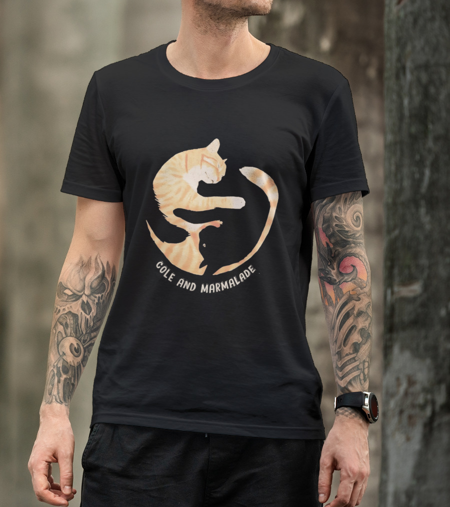 Cole And Marmalade Cats Yin Yang Pet Lovers Circle Harmony T-Shirt