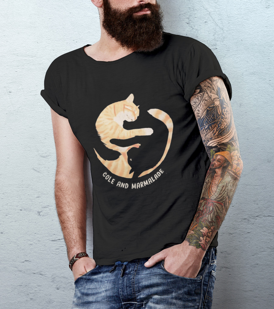 Cole And Marmalade Cats Yin Yang Pet Lovers Circle Harmony T-Shirt