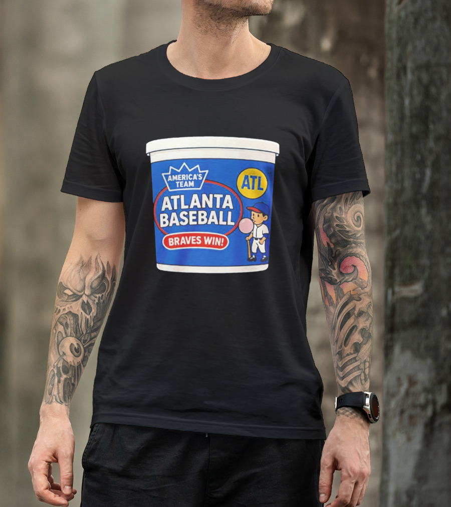Braves Win America's Team Atlanta Baseball ATL Bubble Gum Crown T-Shirt