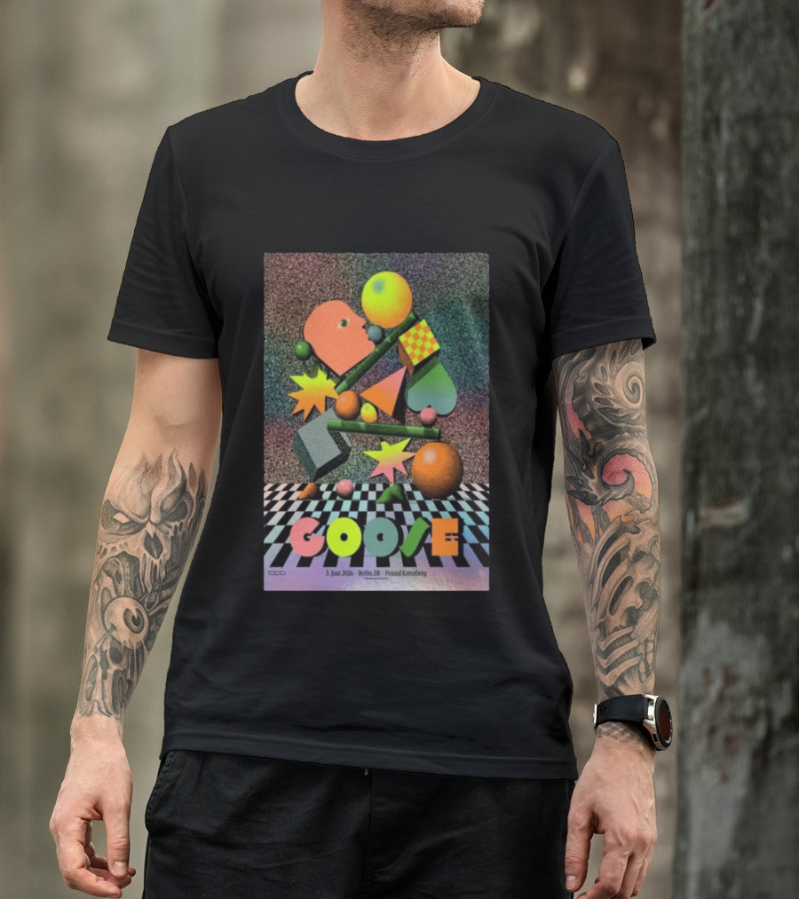 Goose 3 Juni 2026 Berlin Deutschland Festsaal Kreuzberg 3D Geometric Shapes Checkerboard T-Shirt