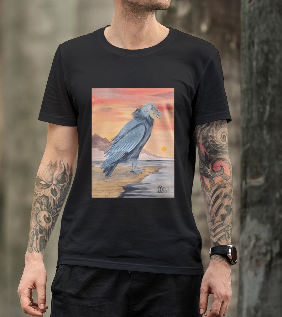 California Condor On Cliff Matt Starr Sunset Scene T-Shirt