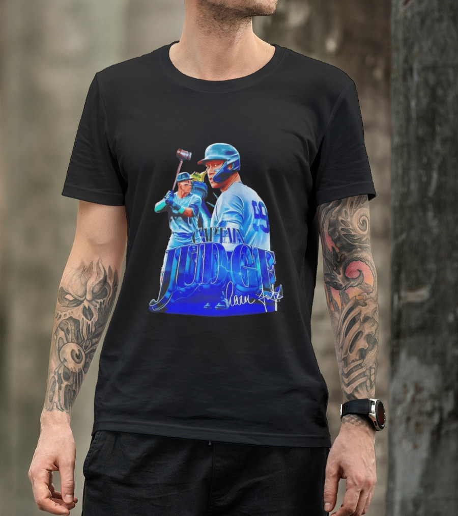 Captain Judge Aaron Judge 99 Yankees Baseball Signature T-Shirt