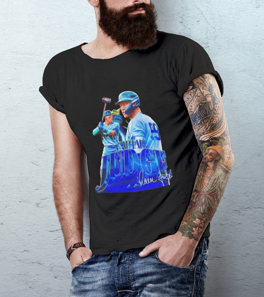 Captain Judge Aaron Judge 99 Yankees Baseball Signature T-Shirt