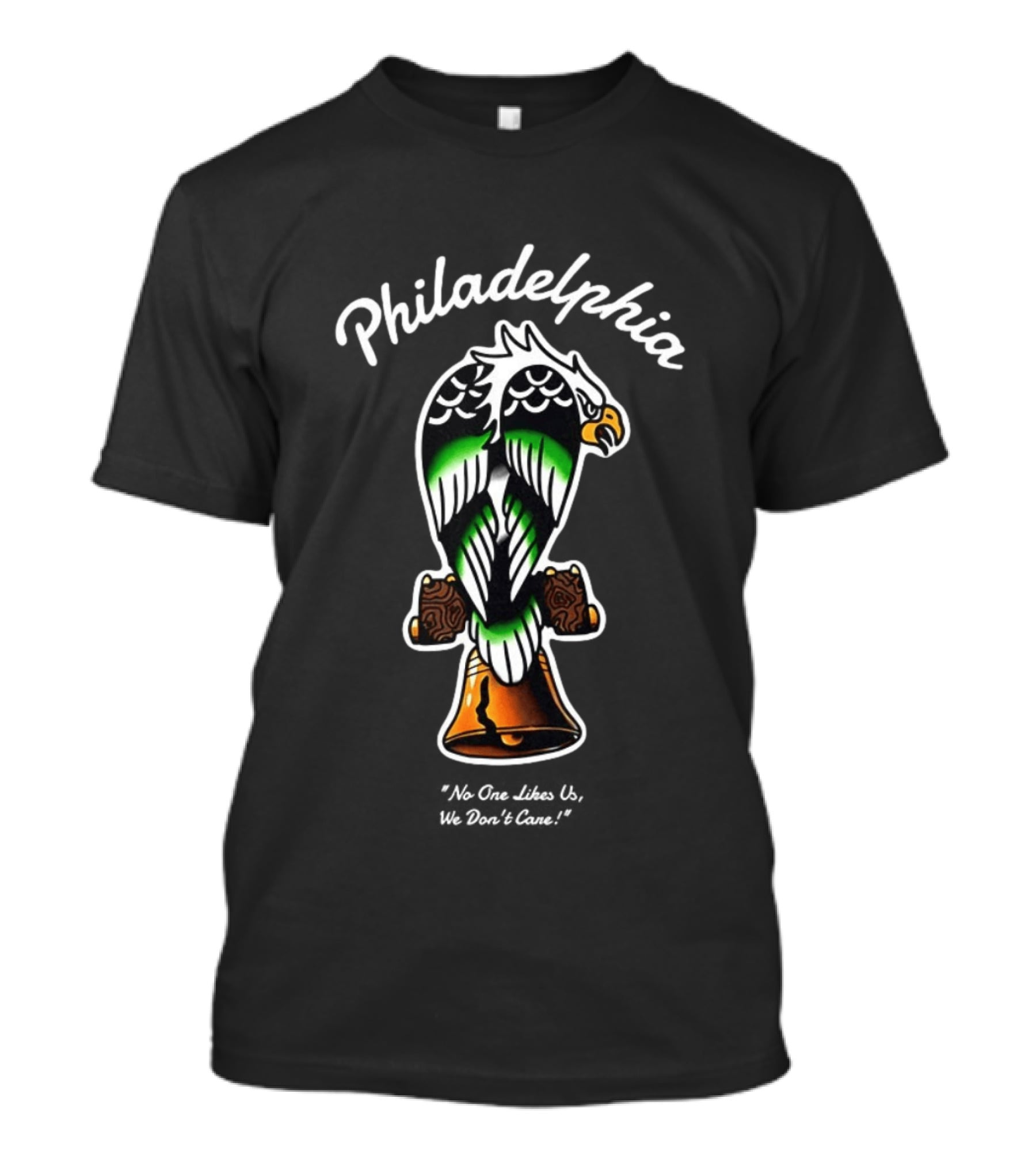Philadelphia Eagles No One Likes Us We Don't Care Eagle Bell T-Shirt