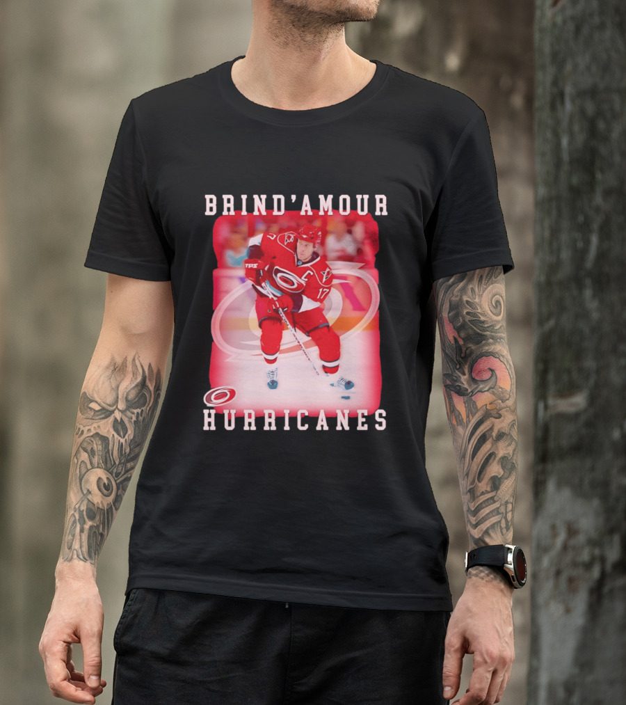Brind'Amour Hurricanes Number 17 Captain Hockey Player T-Shirt
