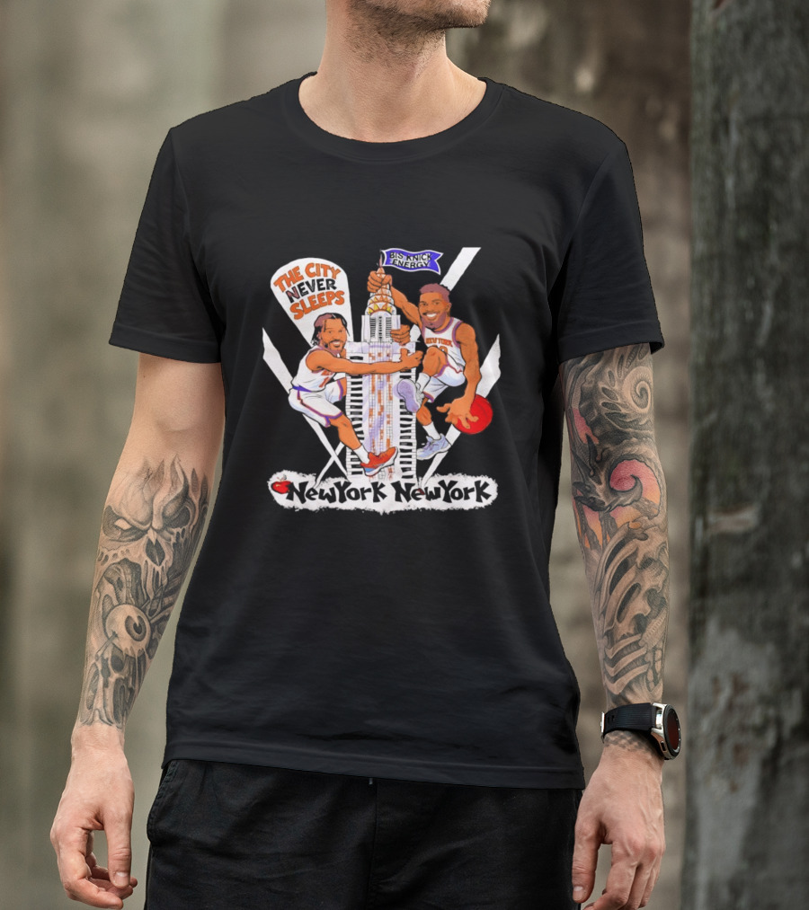 New York Knicks Jalen Brunson Josh Hart The City Never Sleeps Skyscraper Energy T-Shirt