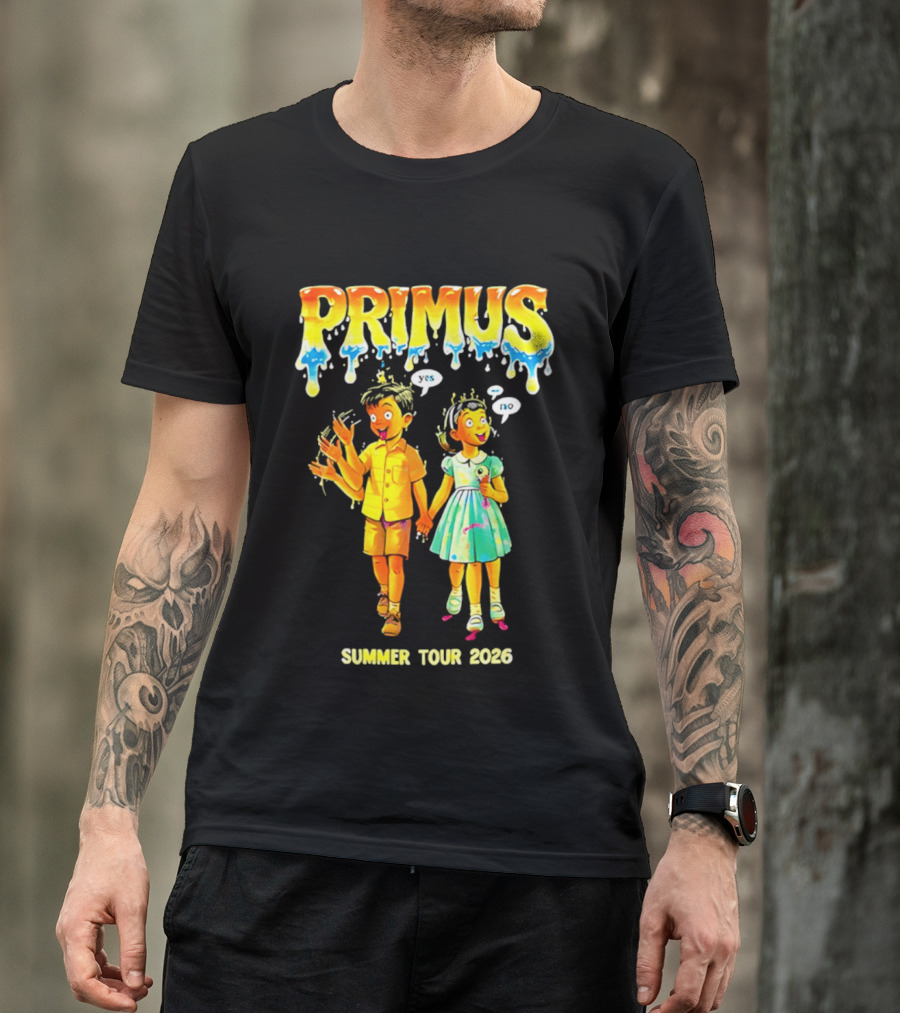 Primus Summer Tour 2026 Cartoon Style Melting Drip T-Shirt