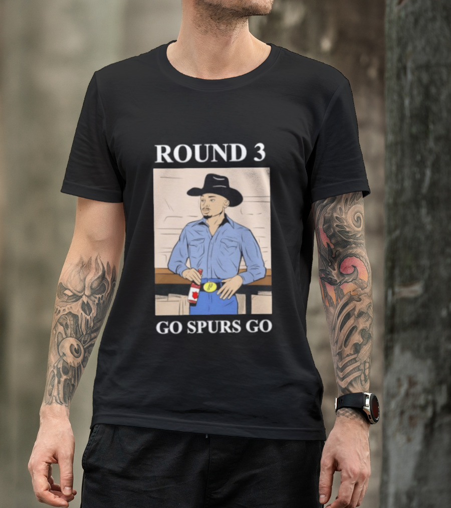 Go Spurs Go Cowboy Round 3 Spurs Playoff Spirit T-Shirt