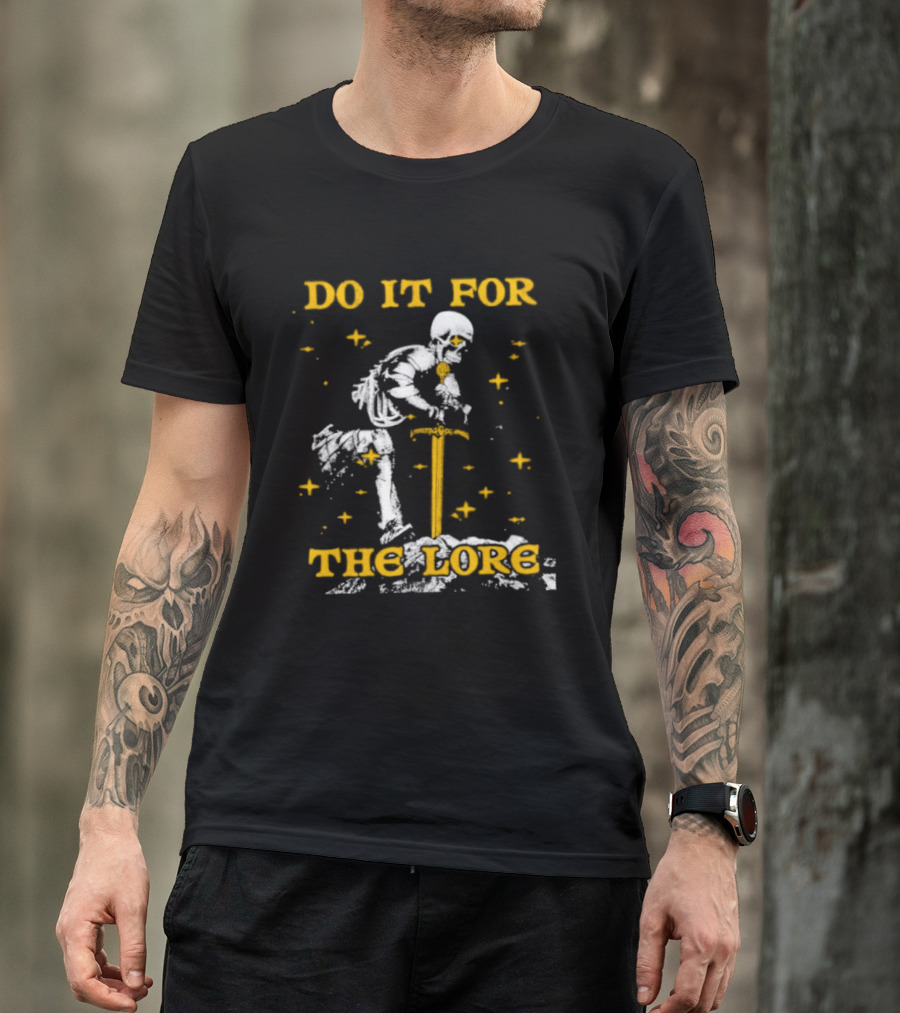 Skeleton Knight Do It For The Lore Sword And Stars T-Shirt