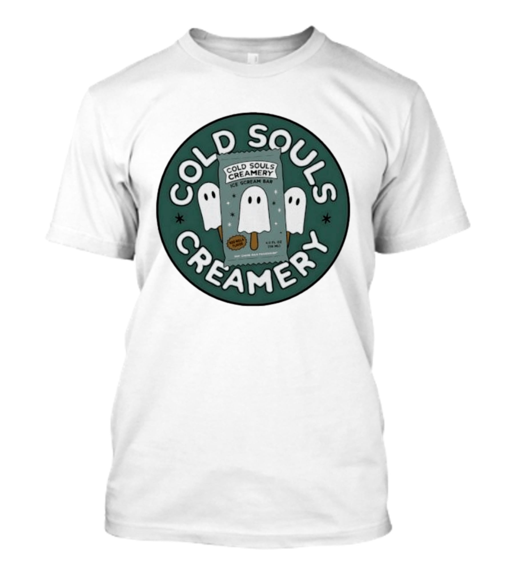 Cold Souls Creamery Ice Scream Bar Boo Nilla Ghost Ice Cream T-Shirt