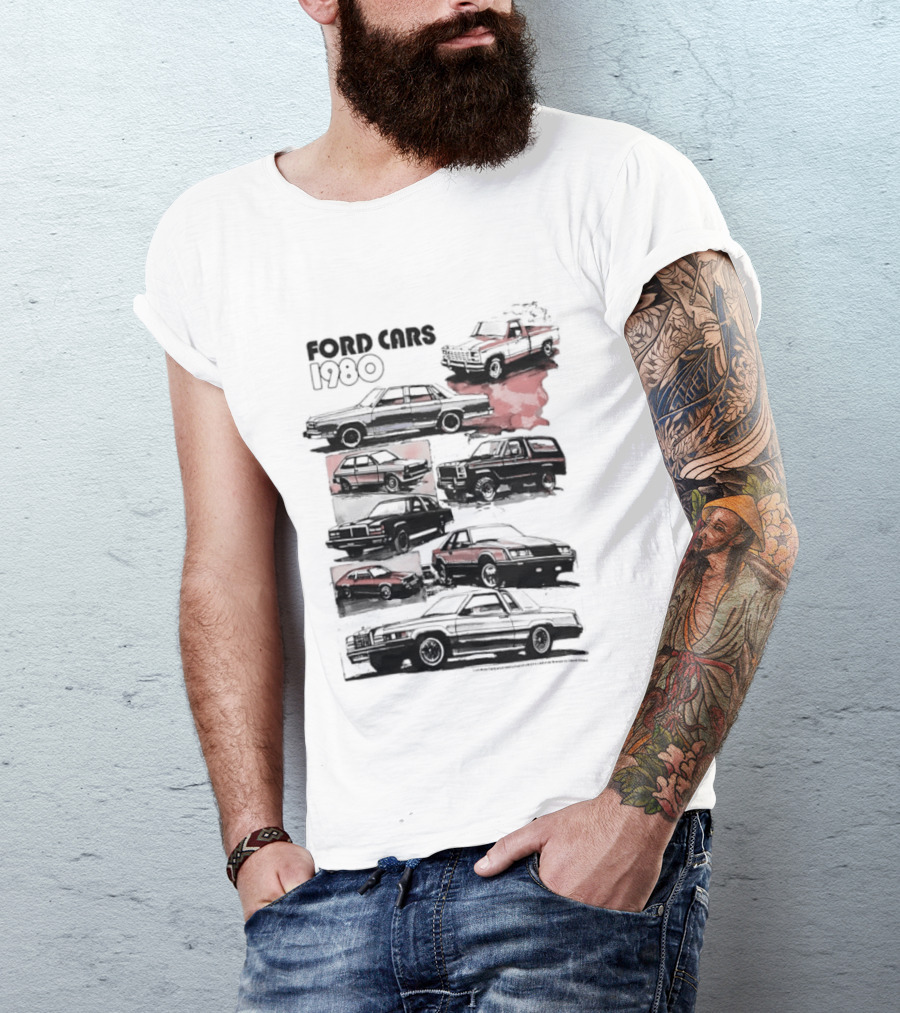 Ford Cars 1980 F Series Bronco Mustang Thunderbird Classic Collection T-Shirt