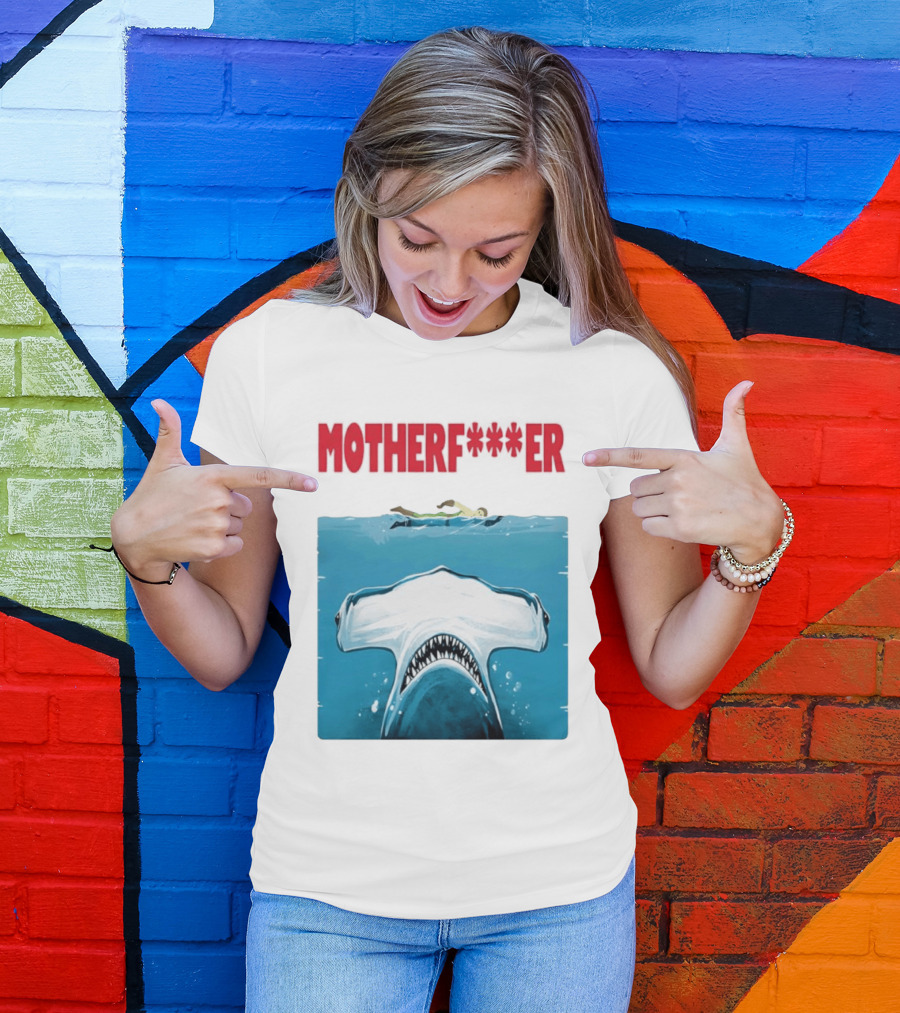 Samuel L Jackson Motherfucker Hammerhead Shark Jaws T-Shirt