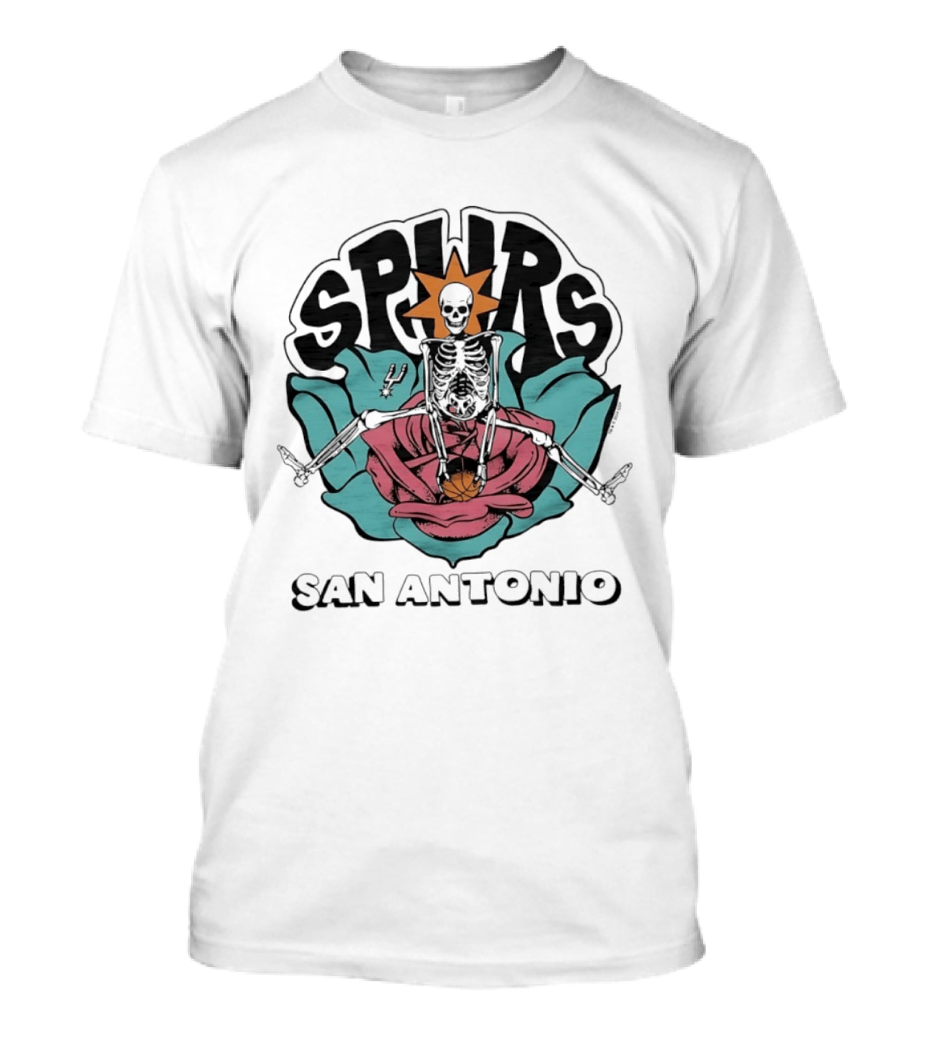 San Antonio Spurs Skeleton Basketball T-Shirt