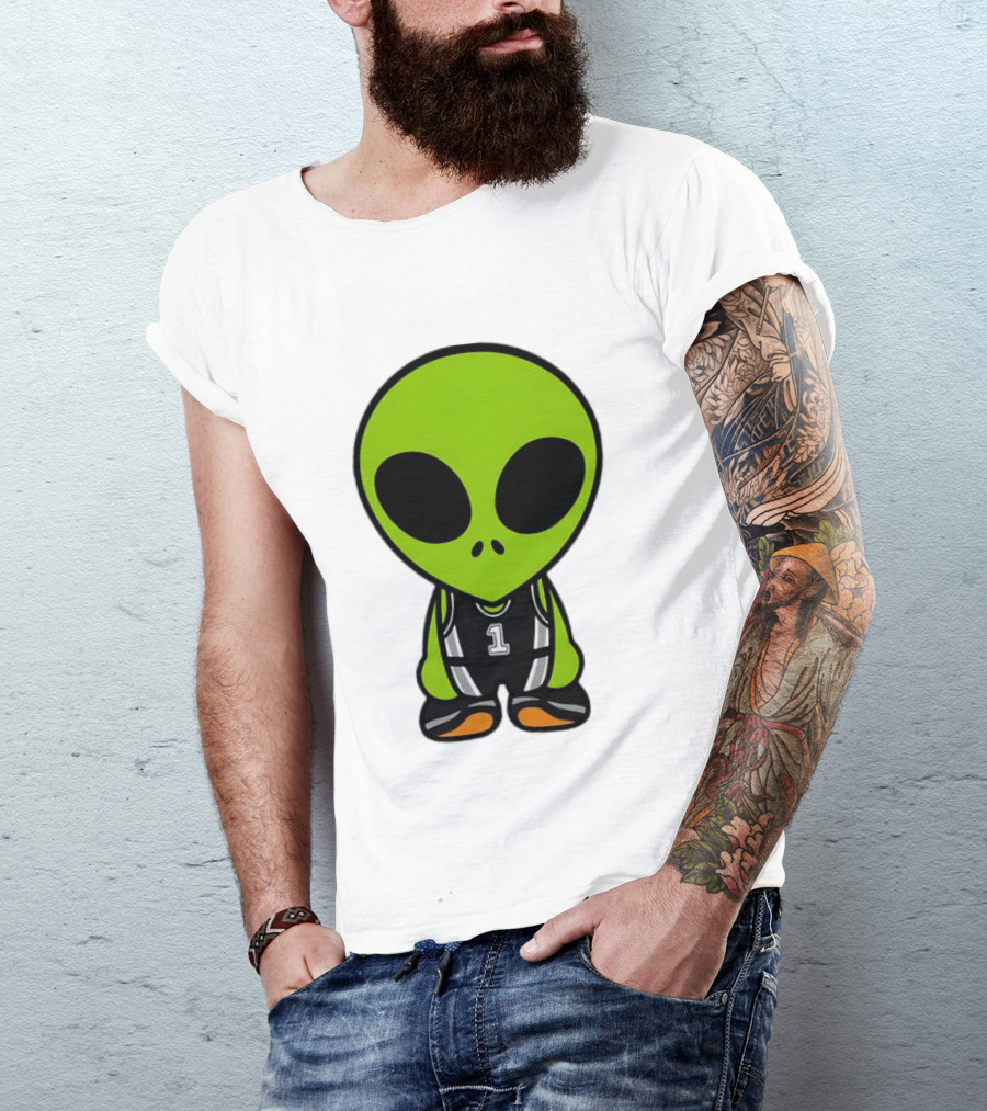 Alien Victor Wembanyama Cartoon Basketball Number 1 T-Shirt