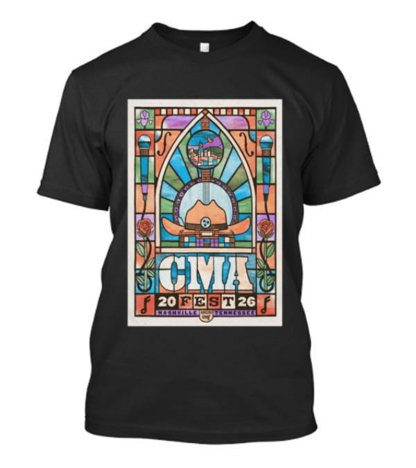 CMA Fest 2026 Nashville Tennessee Stained Glass T-Shirt