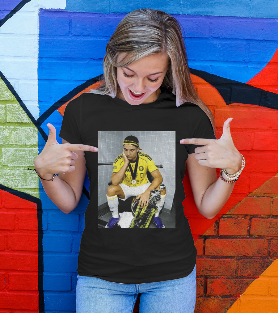 Cristiano Ronaldo Al Nassr FC Saudi Pro League Champion KAFD Yellow Jersey T-Shirt