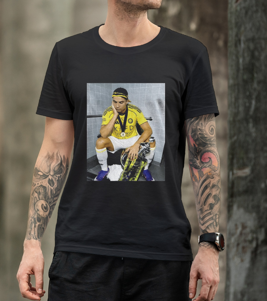 Cristiano Ronaldo Al Nassr FC Saudi Pro League Champion KAFD Yellow Jersey T-Shirt