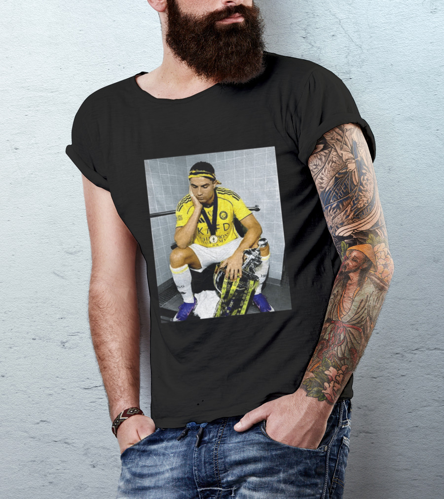 Cristiano Ronaldo Al Nassr FC Saudi Pro League Champion KAFD Yellow Jersey T-Shirt