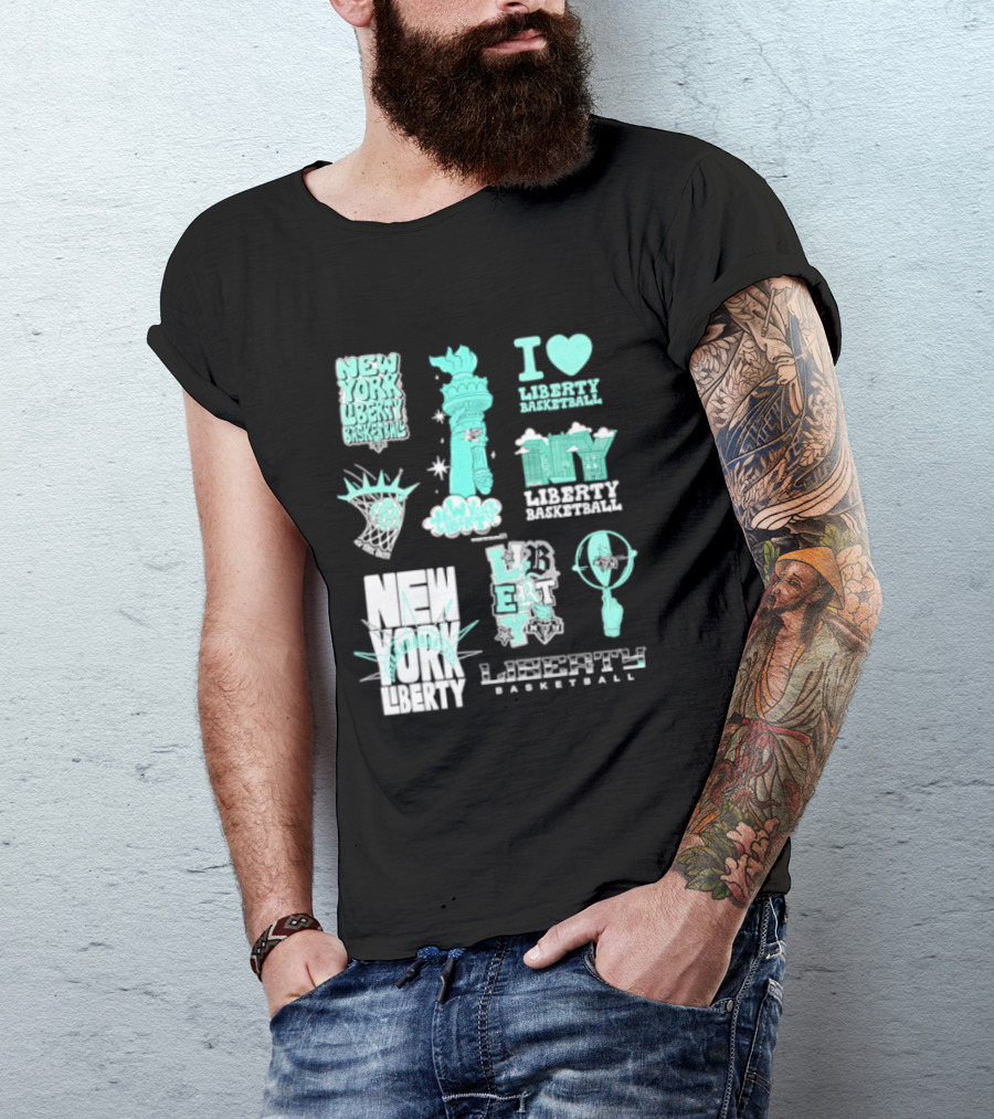 New York Liberty I Love Liberty Basketball Statue Of Liberty T-Shirt