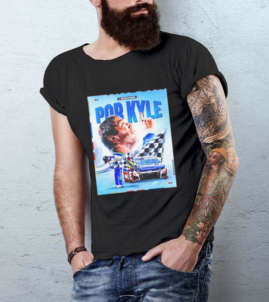 Nascar Cup Series Por Kyle 2026 Racing Celebration With Checkered Flag And Race Car T-Shirt