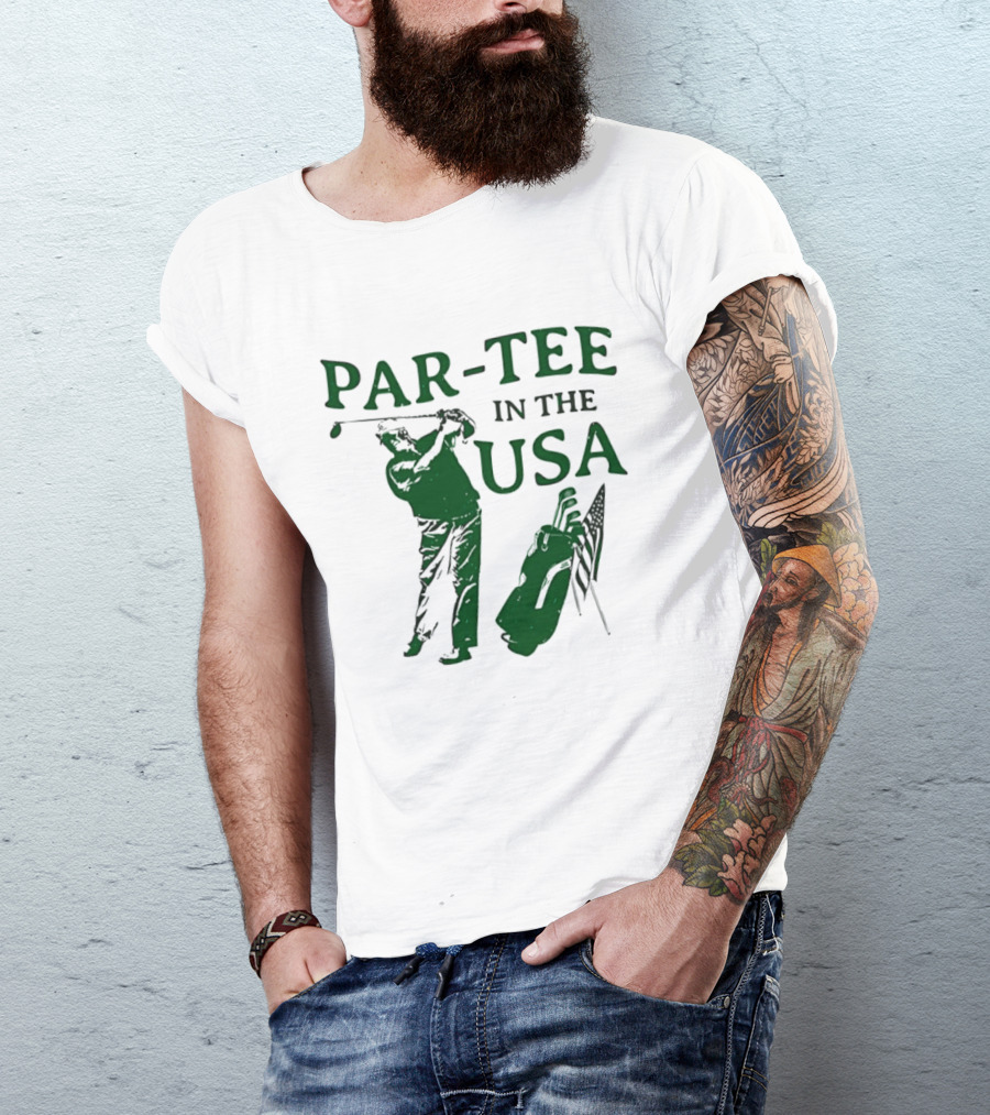 Par In The USA Golf Player With Clubs T-Shirt