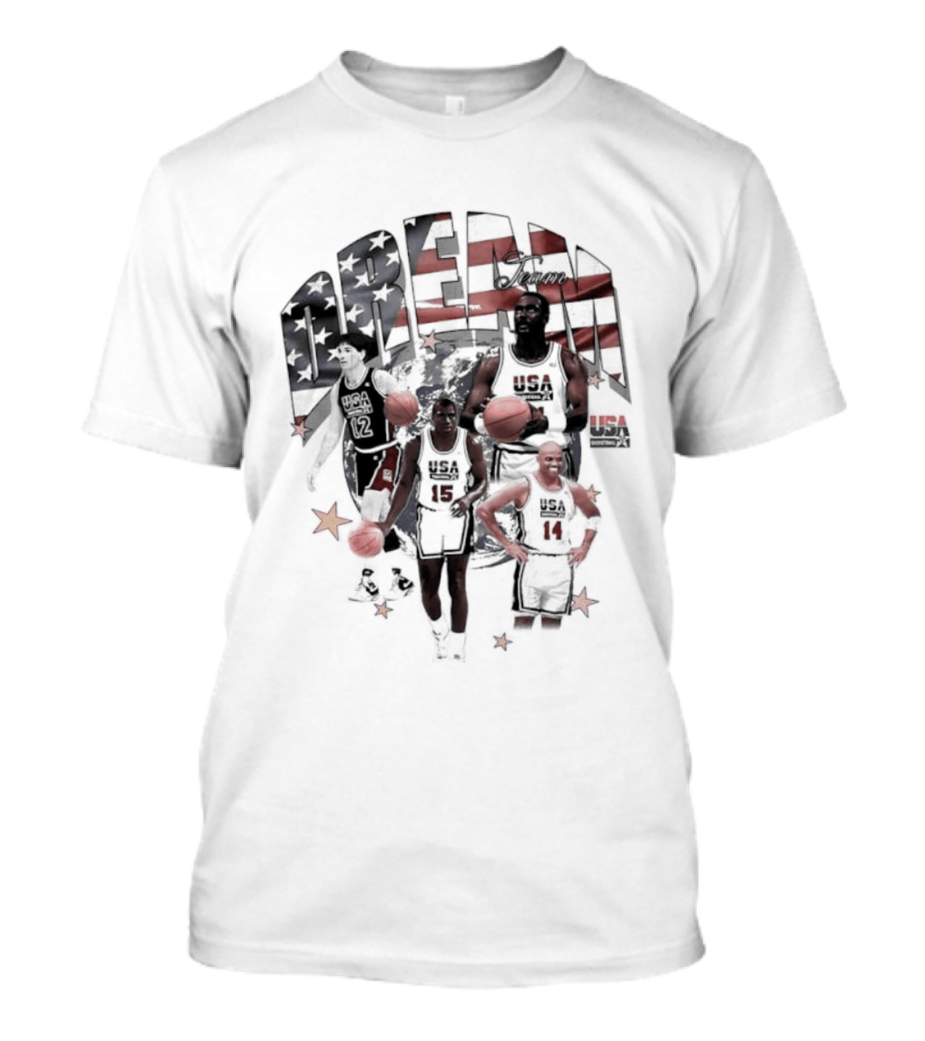 1992 USA Dream Team John Stockton Magic Johnson Karl Malone Charles Barkley Basketball America T-Shirt