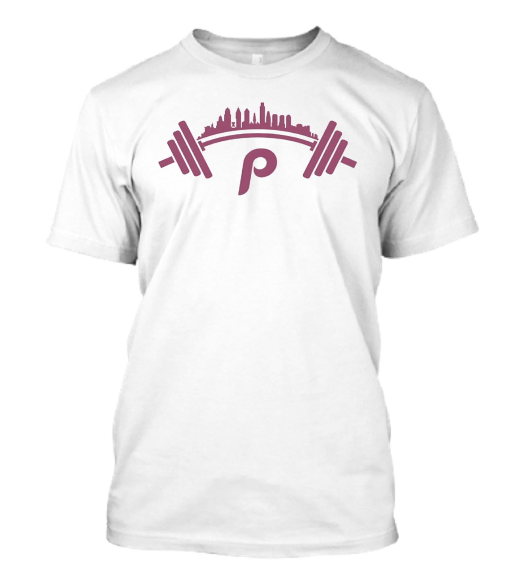 Philadelphia Skyline P Weightlifting Barbell T-Shirt