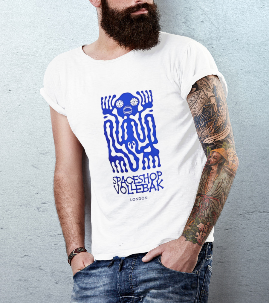 Spaceshop Vollebak London Psychedelic Blue Alien Figure T-Shirt
