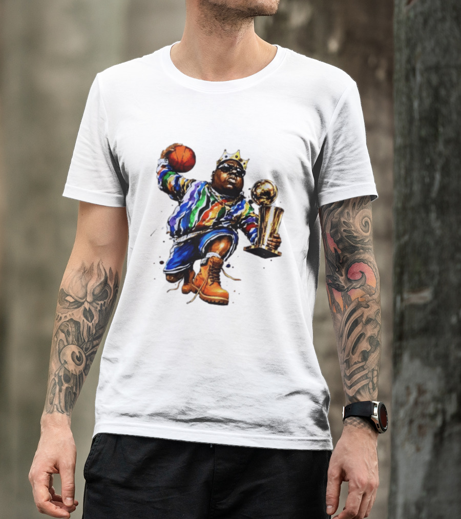 New York Knicks Basketball Biggie Smalls Crown Trophy T-Shirt