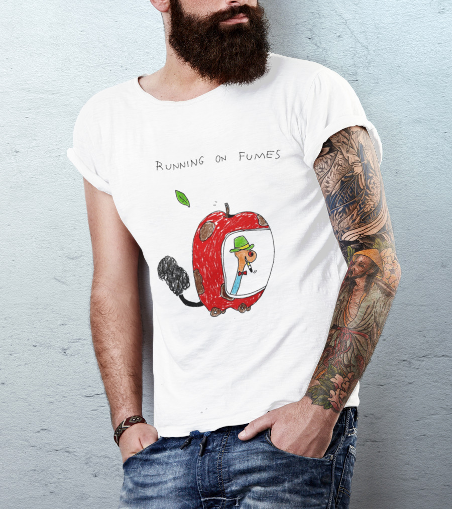 Running On Fumes Lowly Worm Apple Car T-Shirt