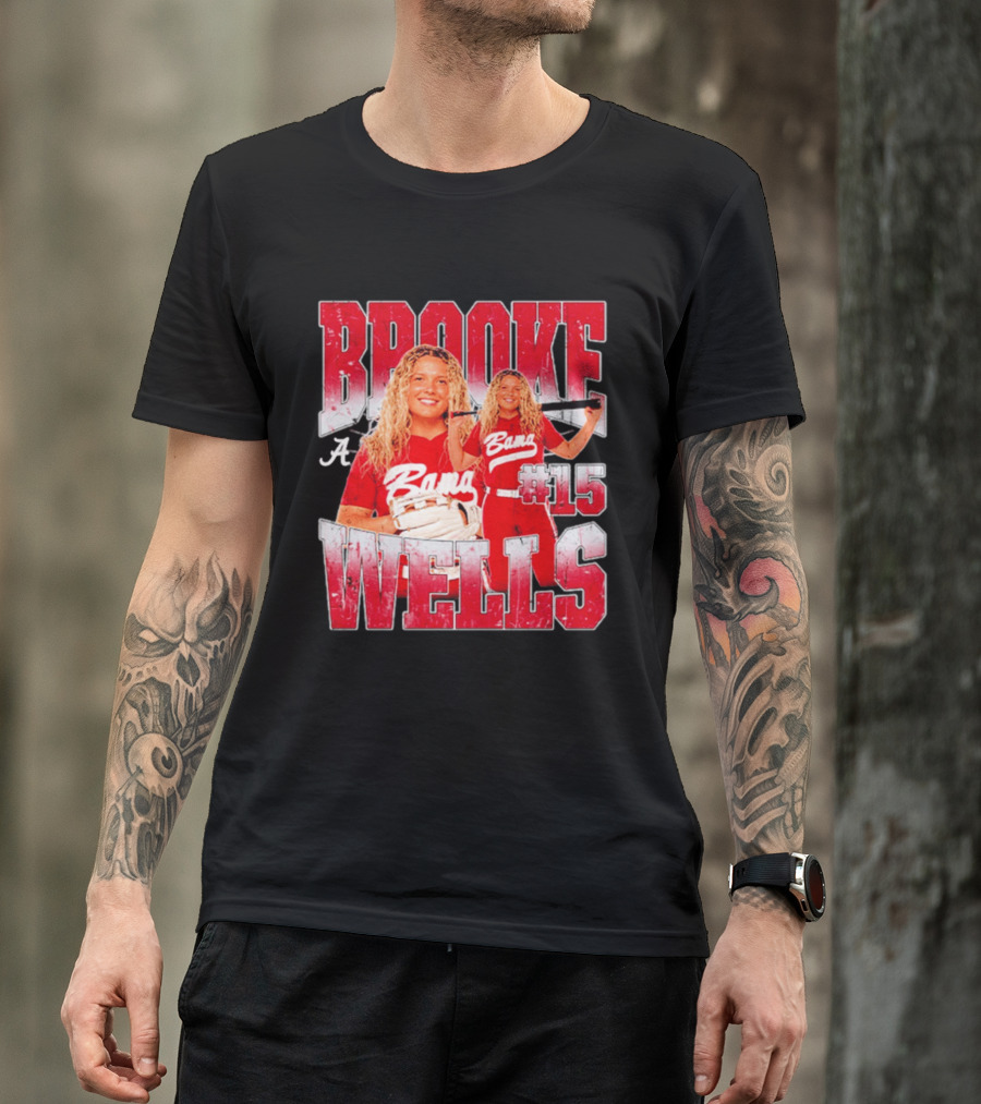 Brooke Wells Bama Softball #15 Player Collage Alabama T-Shirt