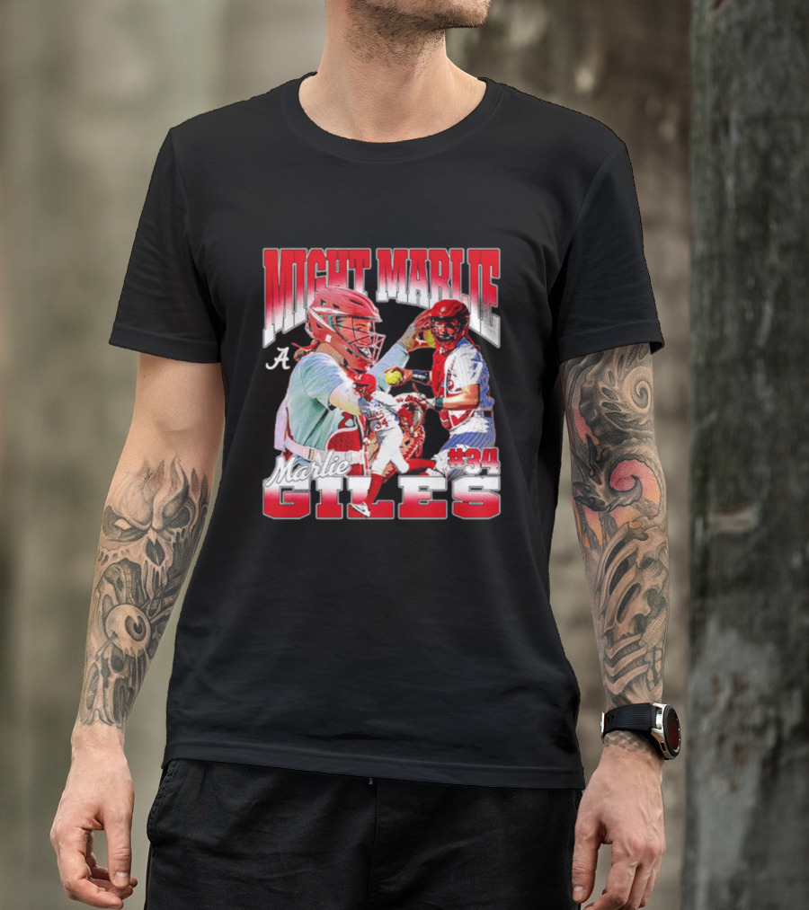 Might Marlie Giles #34 Alabama Softball Player Collage T-Shirt