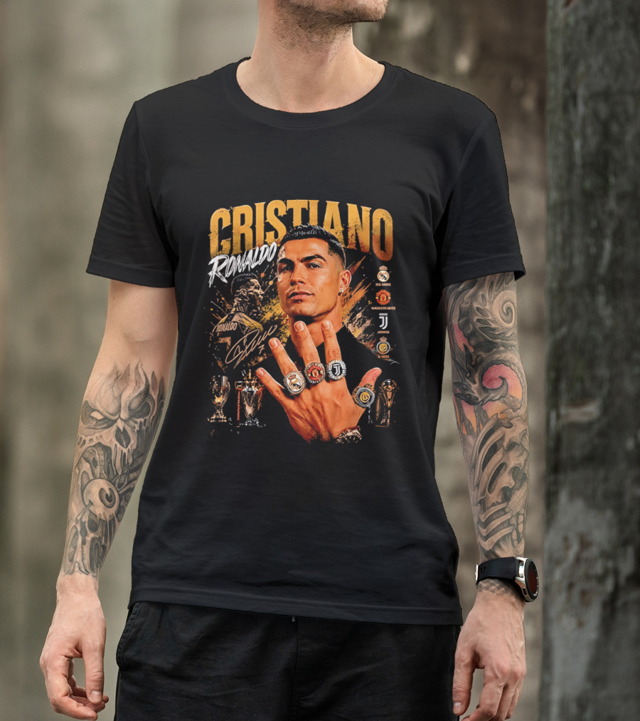 Cristiano Ronaldo Rings Collection Manchester Juventus Real Madrid Arsenal T-Shirt