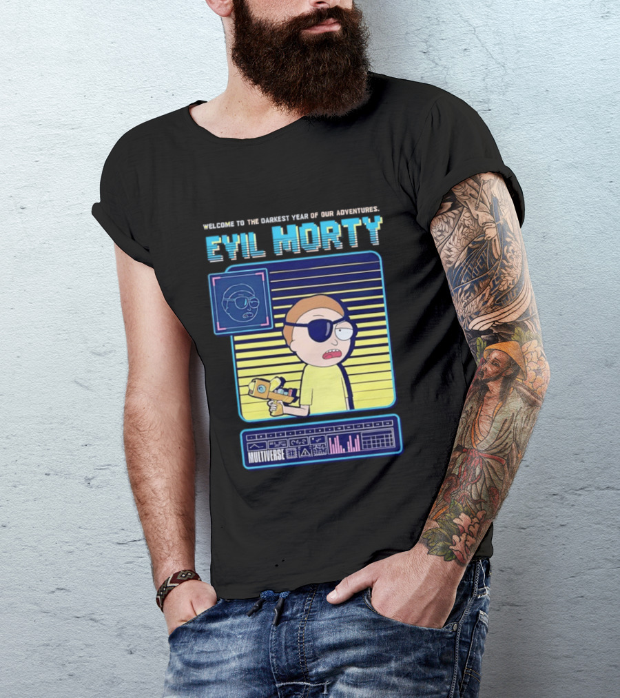 Welcome To The Darkest Year Evil Morty Multiverse Adventure Eyepatch T-Shirt