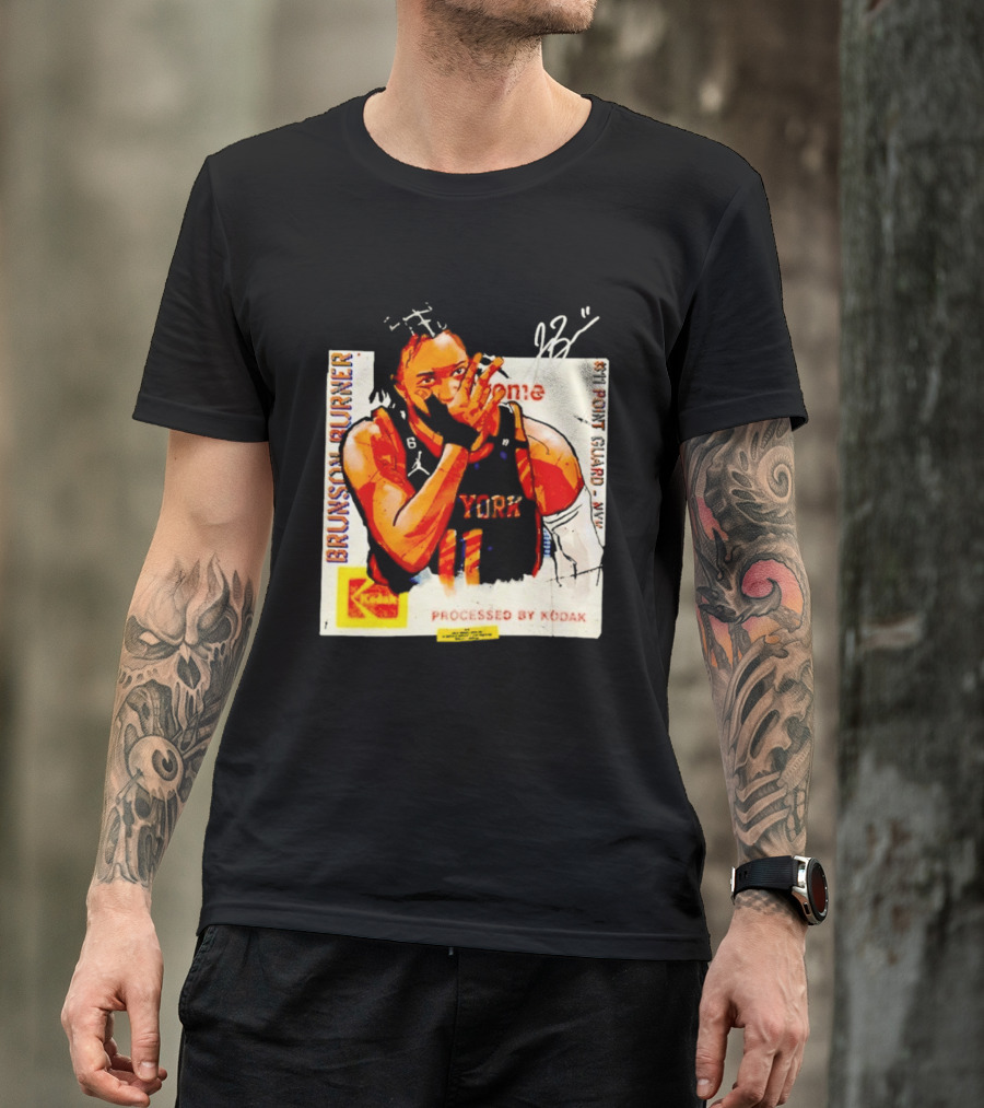 New York Knicks Jalen Brunson Burner #11 Point Guard Processed By Kodak T-Shirt