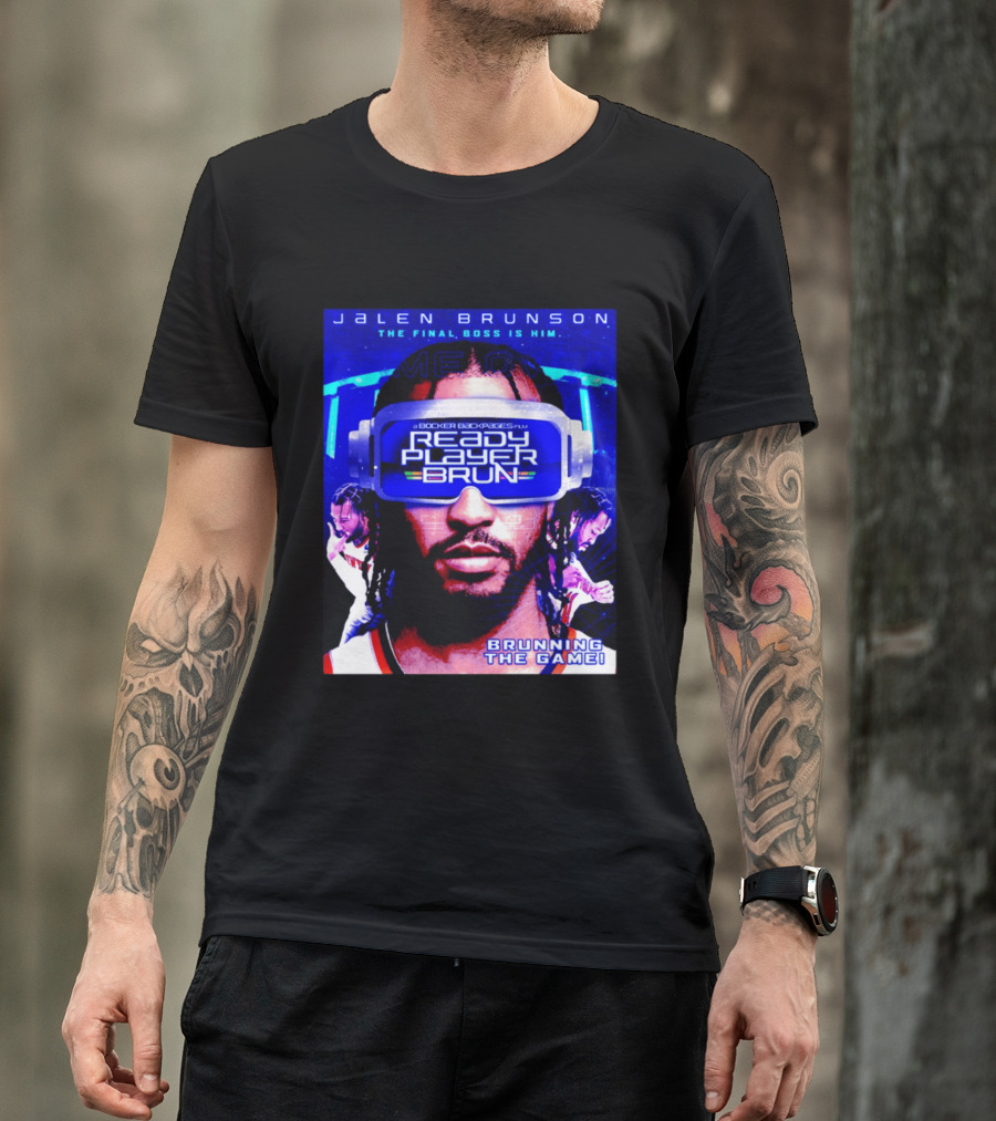 Jalen Brunson NY Knicks Ready Player Brun The Final Boss Brunning The Game T-Shirt