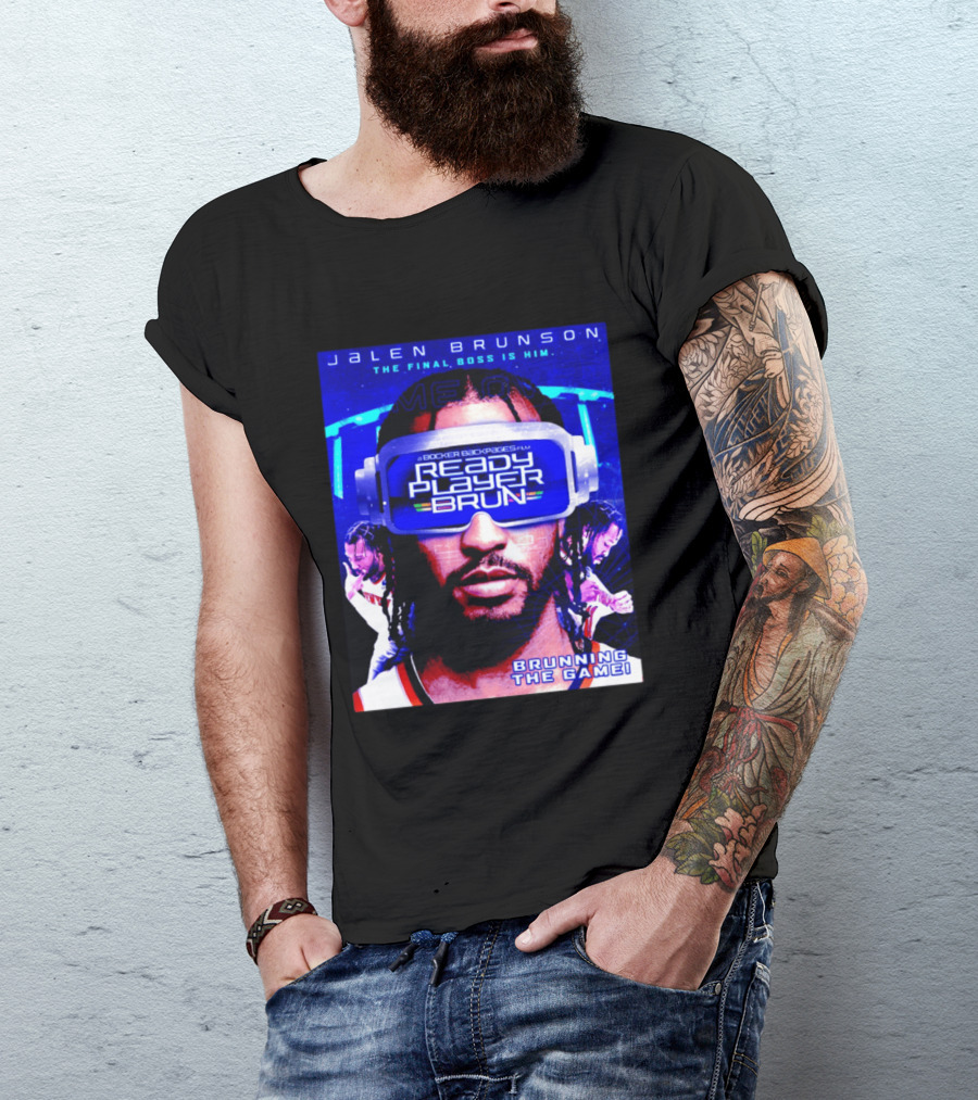 Jalen Brunson NY Knicks Ready Player Brun The Final Boss Brunning The Game T-Shirt