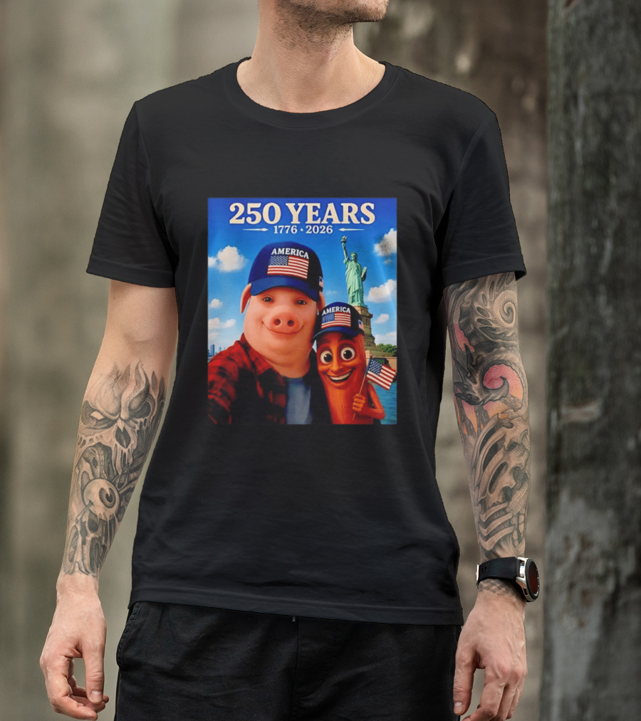 250 Years 1776 2026 America Tung Tung Tung Sahur Statue Of Liberty T-Shirt