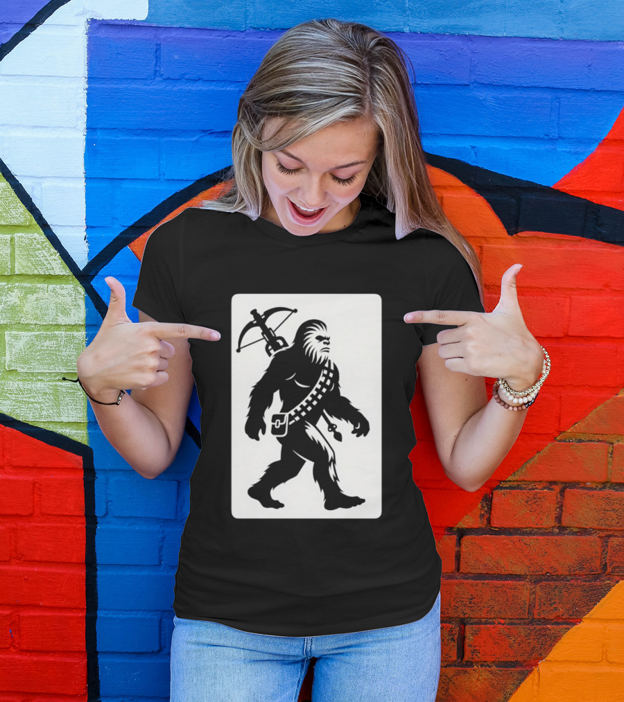 Chewbacca Bigfoot Star Wars Wookiee Hunter Sci Fi Creature Crossbow Trekker T-Shirt